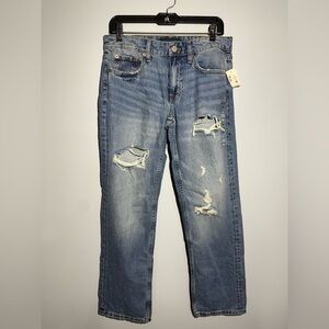 Aeropostale Women's Relaxed Blue Distressed Jeans